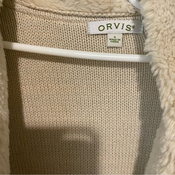 Orvis Cream Sherpa Fleece Teddy Bear cardigan  size s - Picture 9 of 9